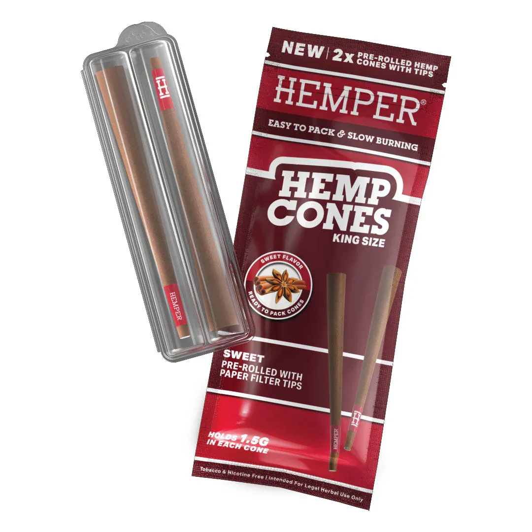 HEMPER King Size Hemp Cones s papirnatim vrhom 2 kom - Sweet