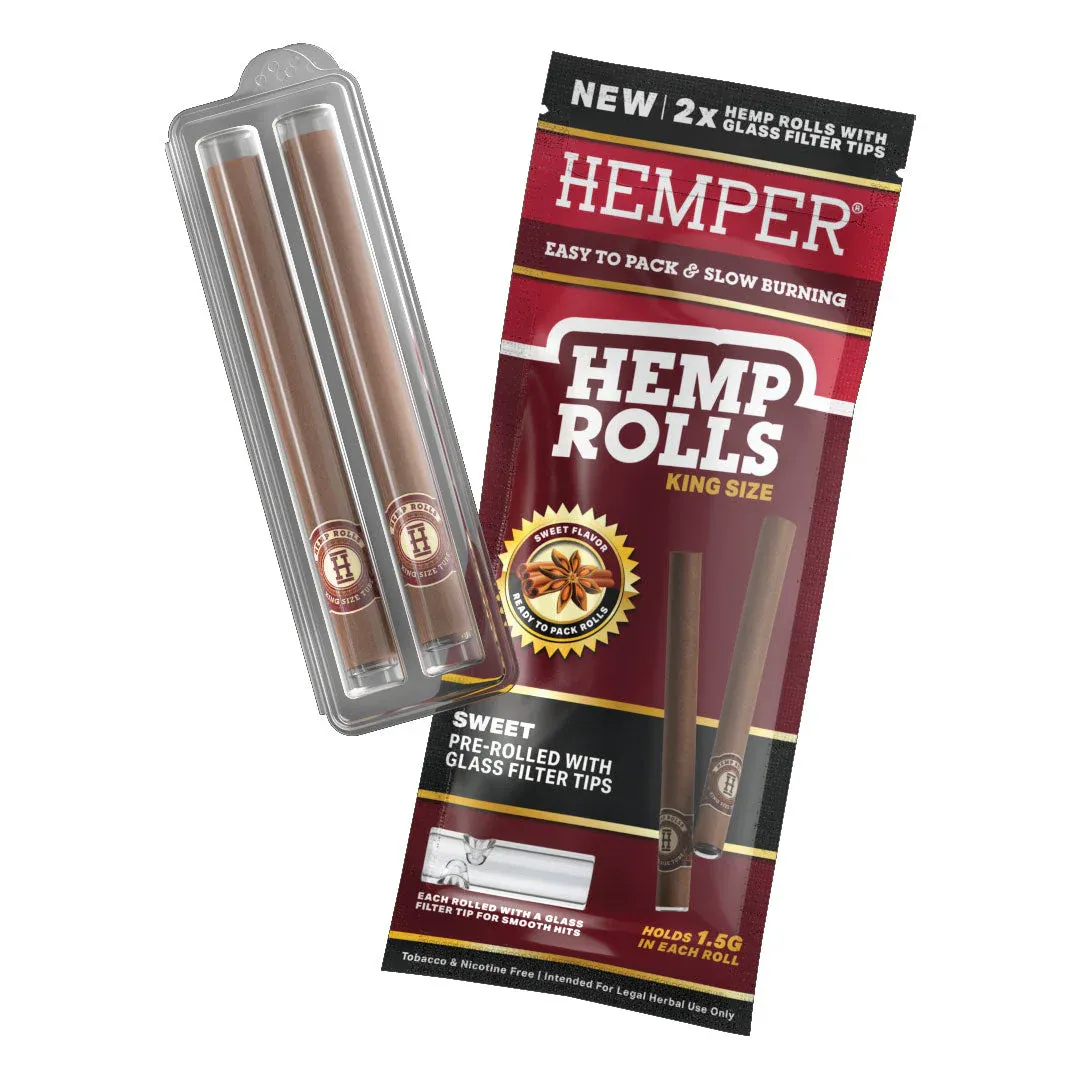HEMPER King Size Rolls + Stakleni Vrh 2kom - Sweet