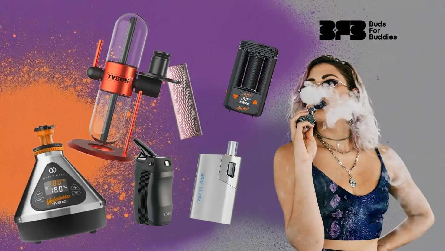 The best desktop vaporizers and portable vaporizers, next to the woman who vapes