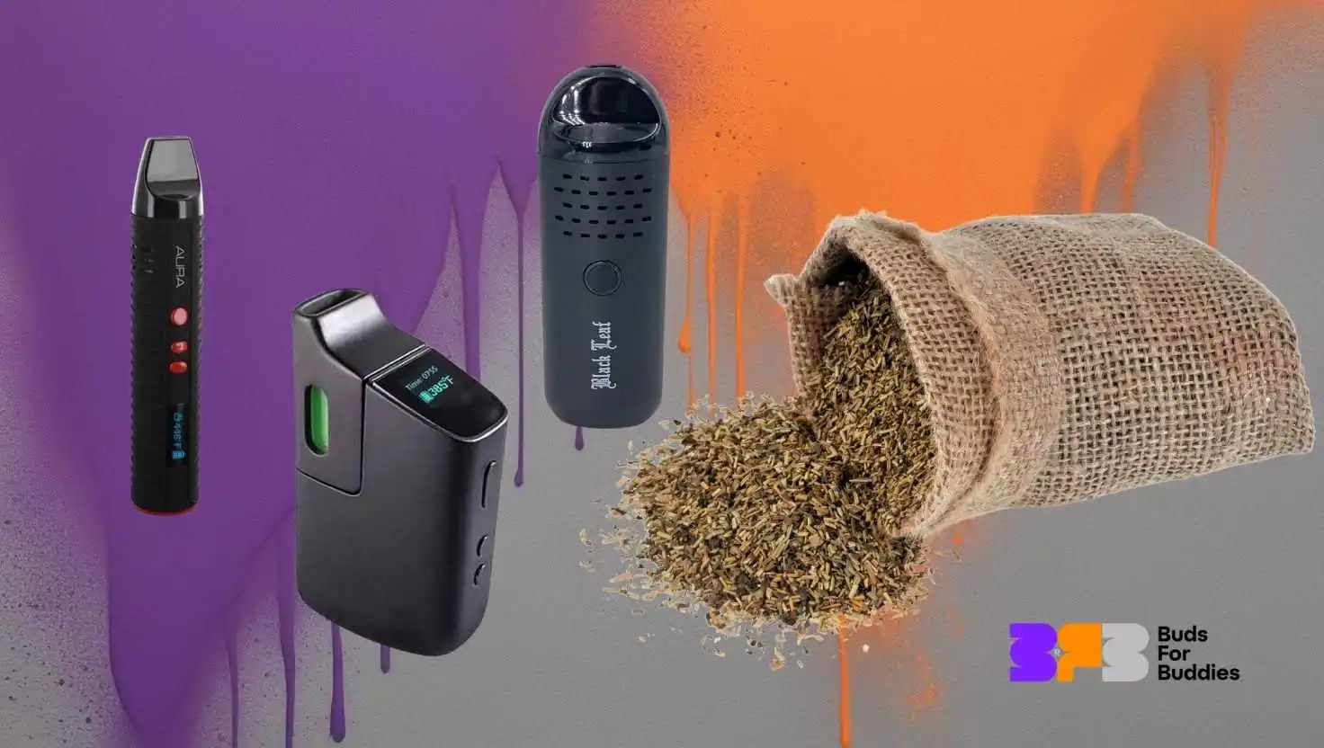 Dry herb vaporizers like Flowermate Aura, Fenix Mini Vaporizer and Black Leaf Mini - Herb Vaporizer - Black