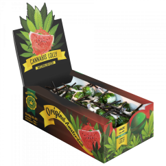 Piruletas de Cannabis Watermelon Kush – Caja de presentación (70 piruletas), 1260 g