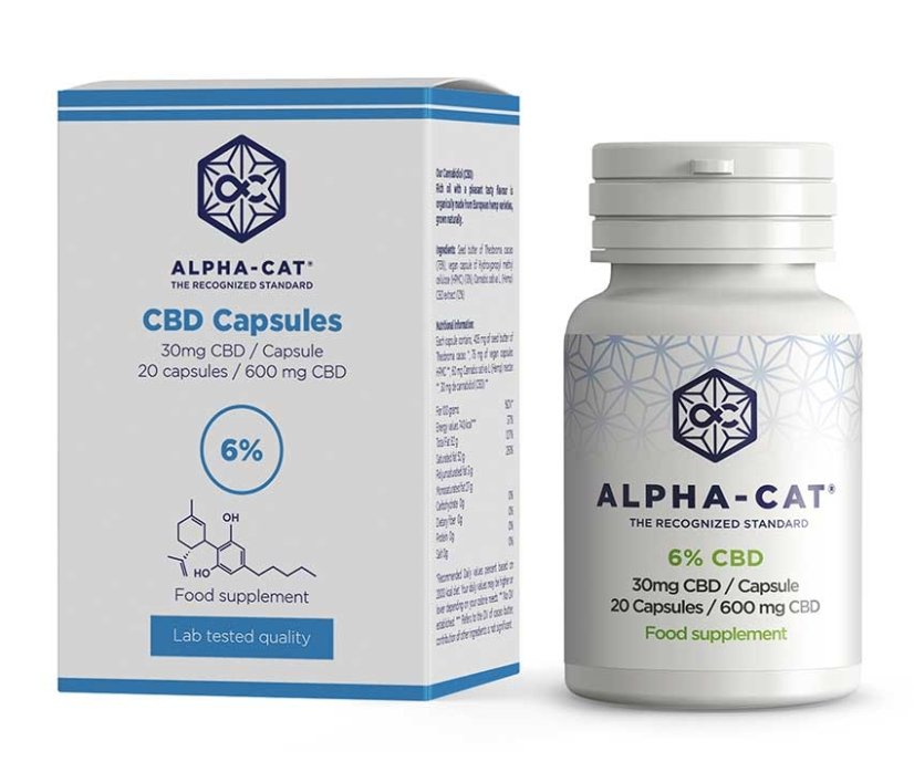 Alpha-CAT  Konopné CBD kapsule 20x30mg, 600 mg