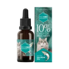 MediCBD Aceite de CBD para gatos con aceite de salmón, 10 % CBD, 3000 mg, 30 ml