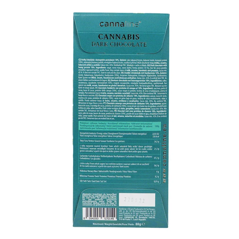 CANNALINE Cannabis Chocolate Dark, 80 g