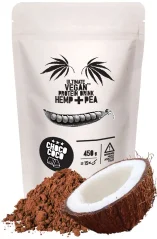 SUM Xorb tal-Proteina VEGAN ULTIMATE Qanneb+Piżelli ĊOKKO COCO, 450 g