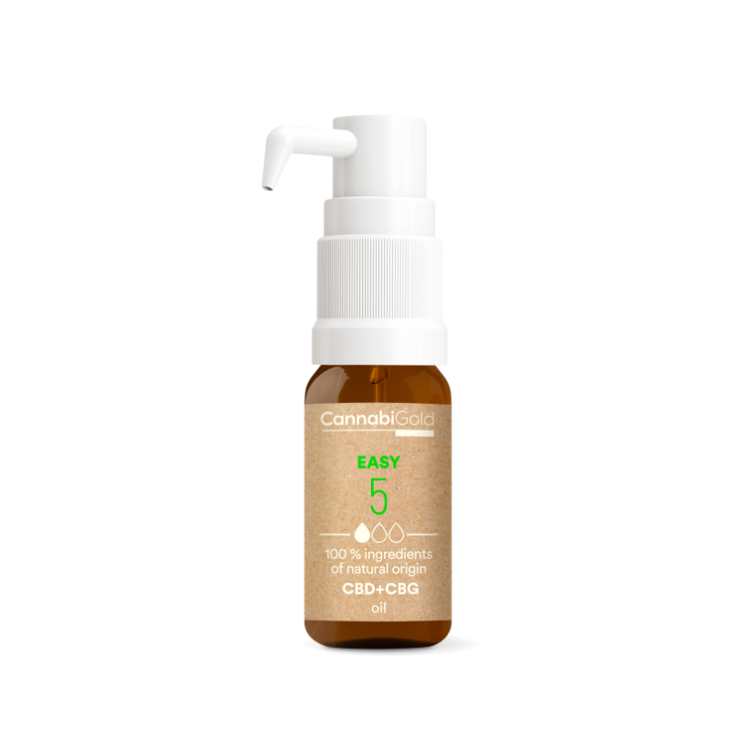 CannabiGold öljy Easy 5 % (4,5 % CBD, 0,5 % CBG), 600 mg, 12 ml
