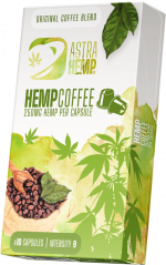 Cápsulas de café Astra Hemp (250 mg de cânhamo) - Caixa (10 caixas), 1000 g