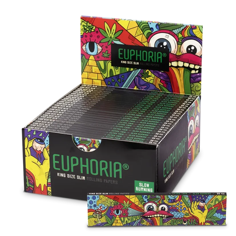 Euphoria Rolling Papers Kingsize Slim Vibrant, 32 papers