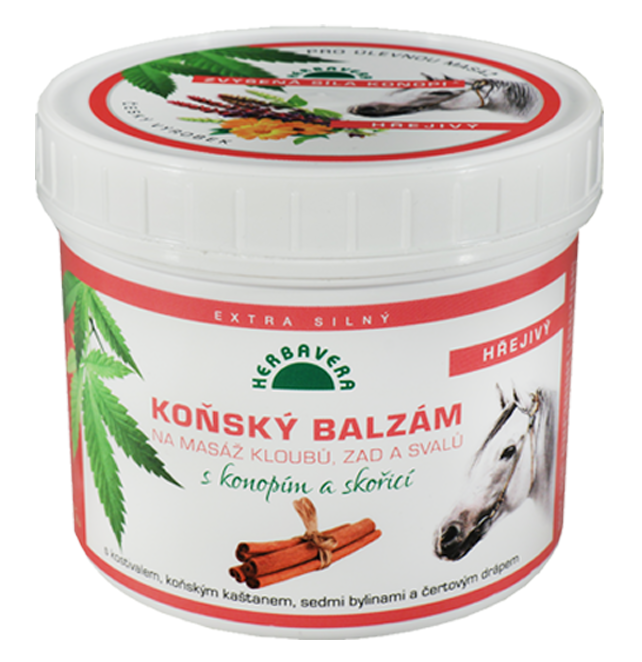 Herbavera Horse balm with hemp, cinnamon and capsaicin warming, 500 ml
