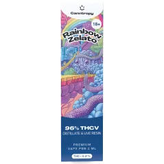 Canntropy THCV Disposable Vape Pen Rainbow Zelato live resin terpenes, THCV 96% quality, 1 ml