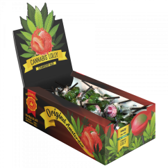 Cannabis Strawberry Haze Lollies – Caixa de Exposição (70 Lollies), 1260 g