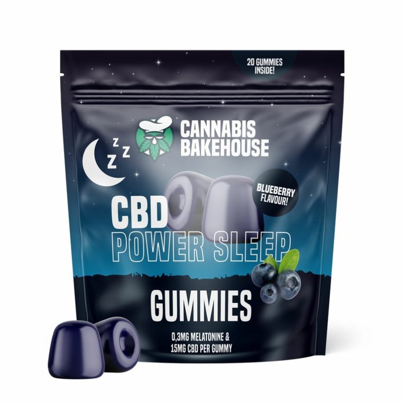 Cannabis Bakehouse CBD Power Sleep Gummies 300 mg, 20 pcs x 15 mg CBD, 58 g