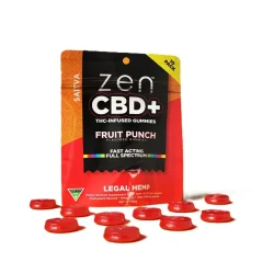 Zen CBD THC+ Gummies Fruit Punch Sativa, 10 st, 200 mg, 60 g