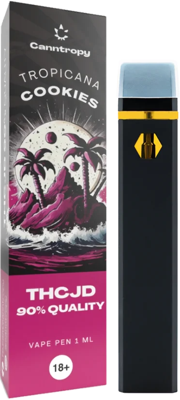 Canntropy THCJD Vape Pen de unică folosință Biscuiți Tropicana, calitate THCJD 90 %, 1 ml