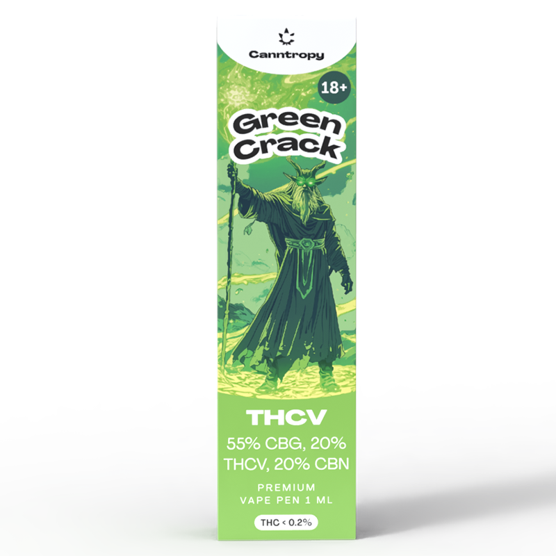 Canntropy THCV Vape Pen Green Crack, 20 % THCV, 60 % CBG, 20