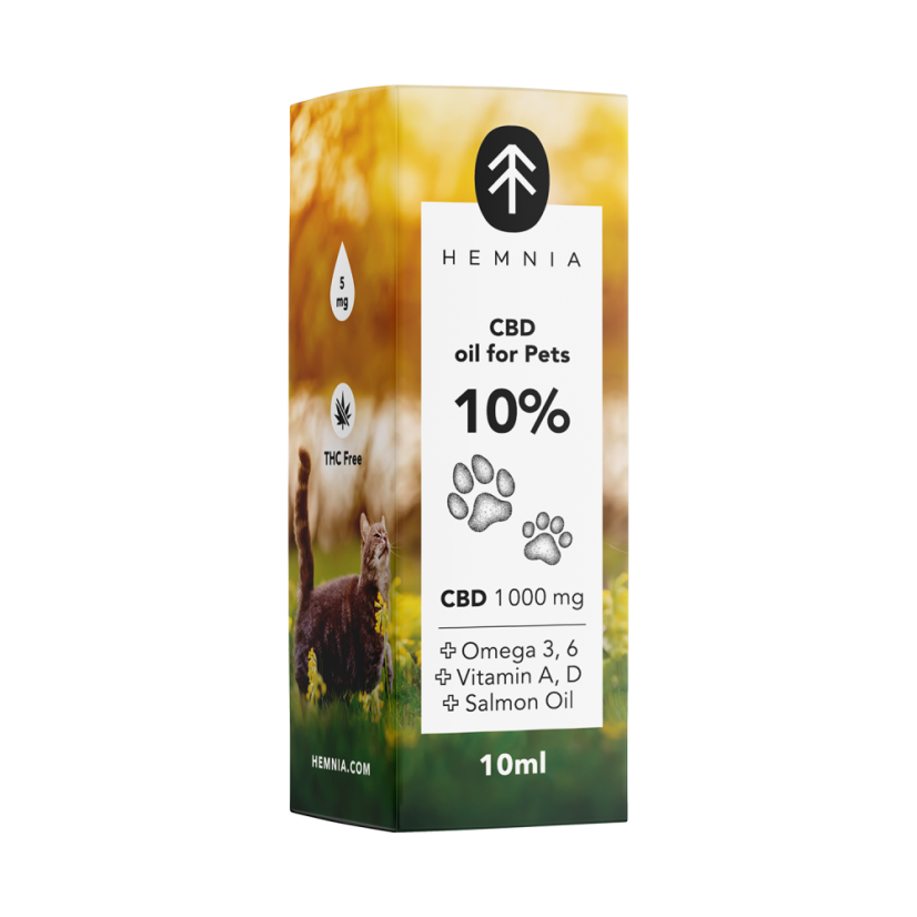 Hemnia CBD lohiöljyssä eläimille - 10 % CBD, 1000 mg, 10 ml