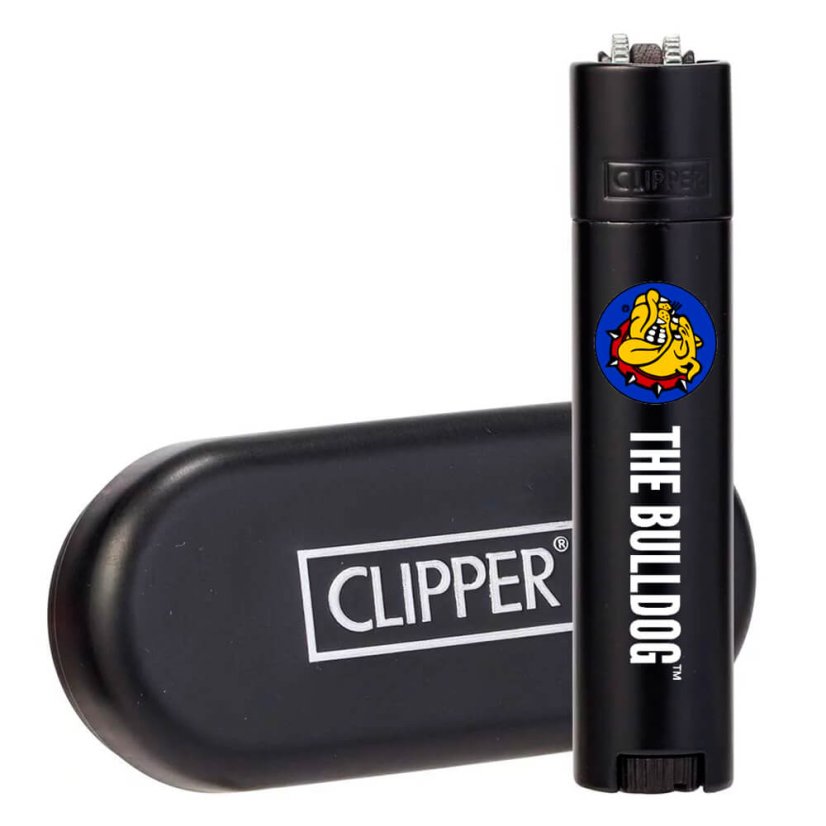 The Bulldog Clipper Matt musta metallisytytin + lahjabox