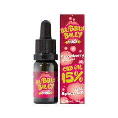 Bubbly Billy Buds CBD öljy Mansikka, 15 % CBD, 1500 mg, 10 ml