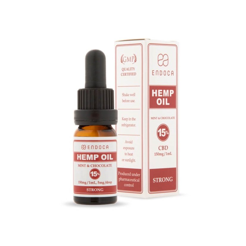 Endoca Suklaa-minttuhamppuöljy 4500 mg CBD (15%), 30 ml
