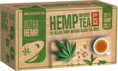 Astra Hemp Musta Tee 25 mg Hamppuöljy (Pakkaus jossa 20 teepussia), 30 g