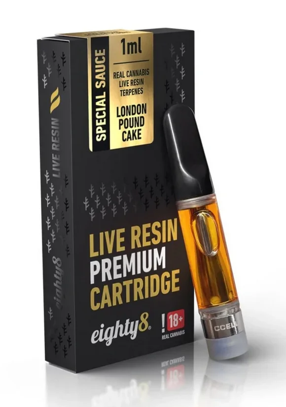 Eighty8 CBD Cartridge London Pound Cake elävät hartsiterpeenit, 1 ml
