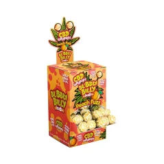 Bubbly Billy Buds 10 mg CBD Peach Fuzz Lollies – Displaybehälter (100 Lollies), 2000 g