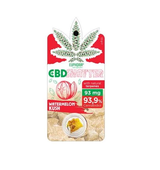 Euphoria Shatter Watermelon Kush (93mg - 465mg CBD), 0,1-0,5 g