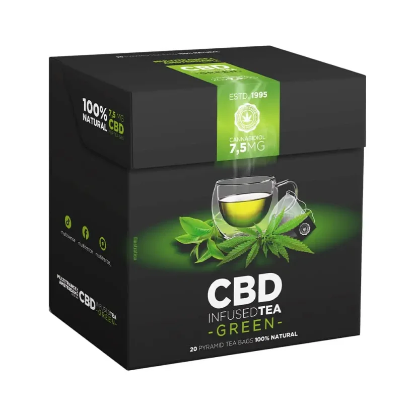 CBD Vihreä Tee, CBD 7,5 mg, box of 20 teepussia, 30 g