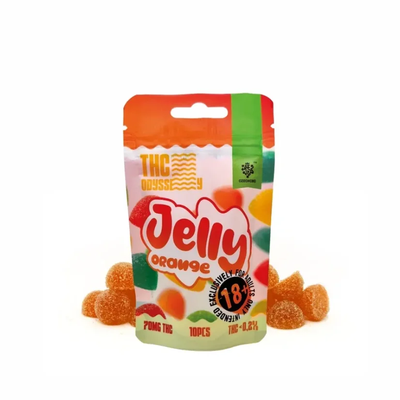 Czech CBD THC Odyssey Jelly Orange, 70 mg THC, 10 pcs, 40 g