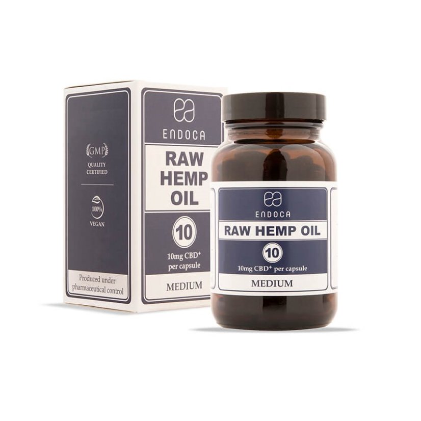 Endoca RAW Kapsule s konopným olejom 300 mg CBD + CBDa, 30 ks