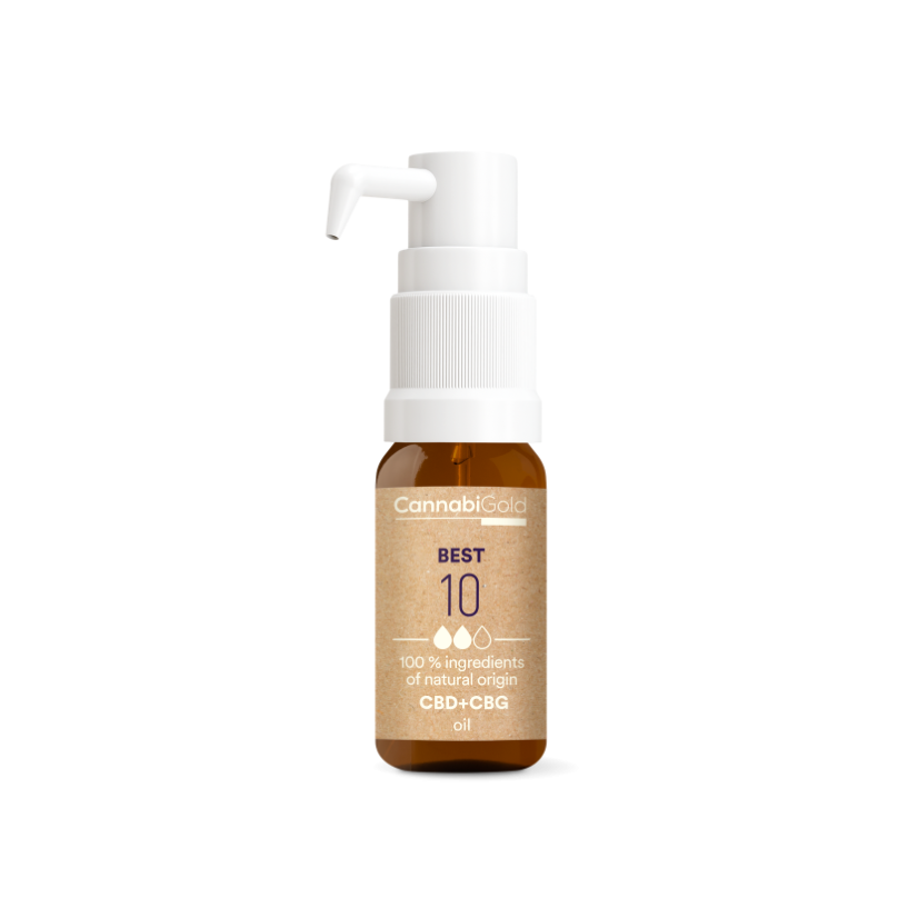 CannabiGold öljy Best 10 % (9 % CBD, 1 % CBG), 1200 mg, 12 ml