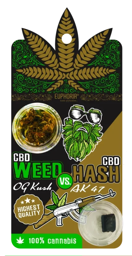 Euphoria CBD Weed OG Kush vs CBD Hash AK 47, 0,7 - 0,9 g