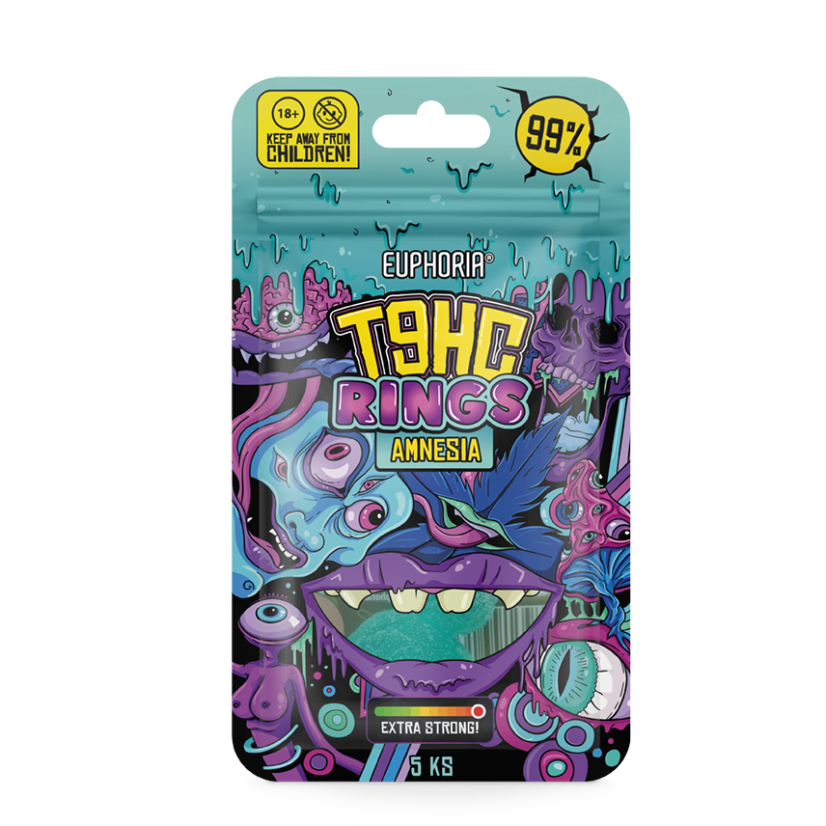 Euphoria T9HC Gummies - Amnesia -kumit, 5 kpl x 15 mg, 75 mg T9HC