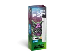 Czech CBD THCV Vape Pen disPOD Sour Diesel, 25 % THCV, 67 % CBG, 1 ml