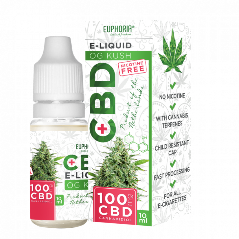 Euphoria E-Liquide CBD OG Kush 10ml, 100mg CBD