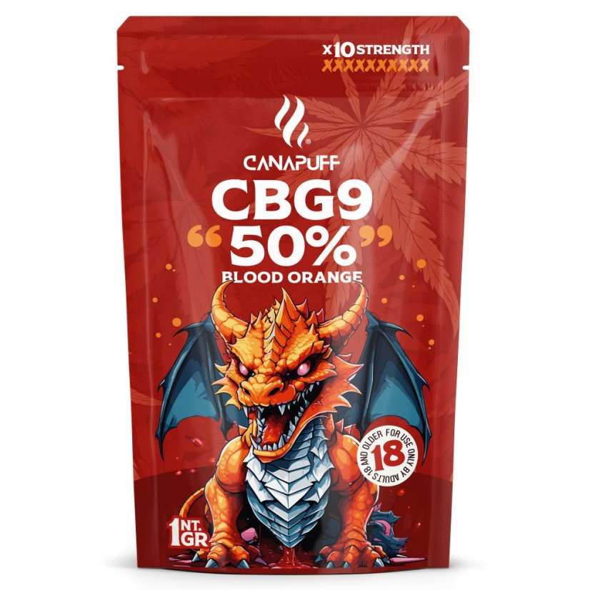 CanaPuff CBG9-kukat, veriappelsiini, 50 % CBG9, 1 g - 5 g