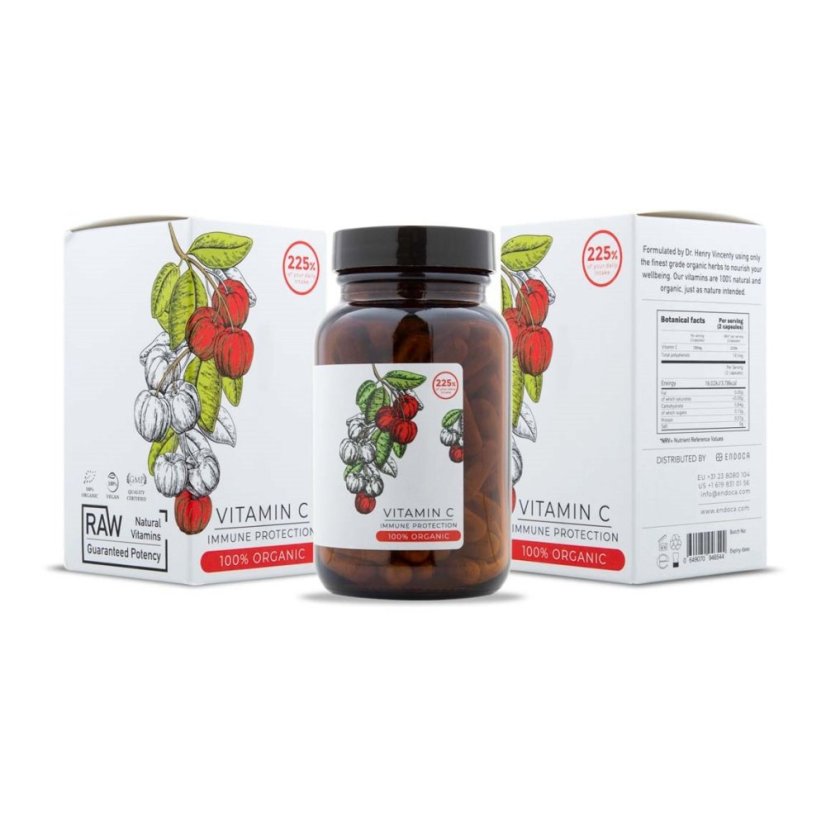 Endoca Organický vitamín C, 60 kapsúl