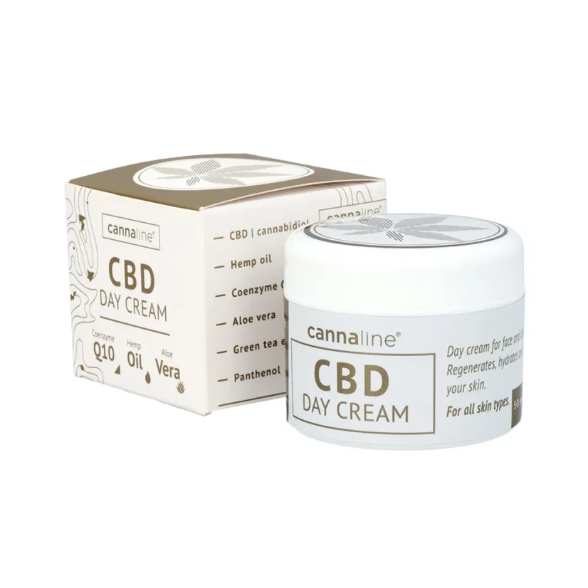 Cannaline CBD-päivävoide koentsyymi Q10:llä ja hamppuöljyllä, 50 mg CBD:tä, 50 ml
