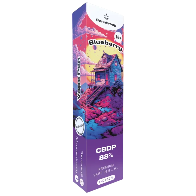 Canntropy CBDP Vape Pen Blueberry, CBDP 88% laatu, 1 ml