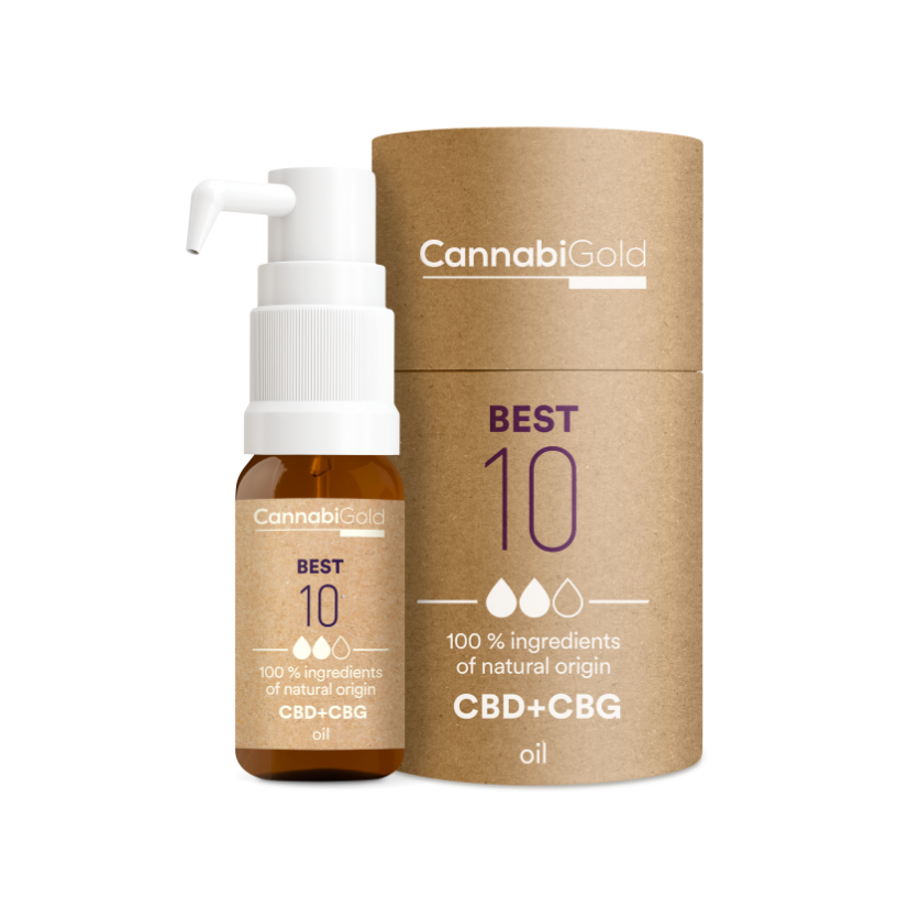 CannabiGold öljy Best 10 % (9 % CBD, 1 % CBG), 1200 mg, 12 ml