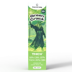 Canntropy THCV Vape Pen Grön spricka, 20 % THCV, 60 % CBG, 20 % CBN, 1 ml