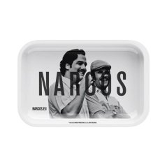 Narcos kovový balící tácek White Edition, střední, 19 x 29 cm