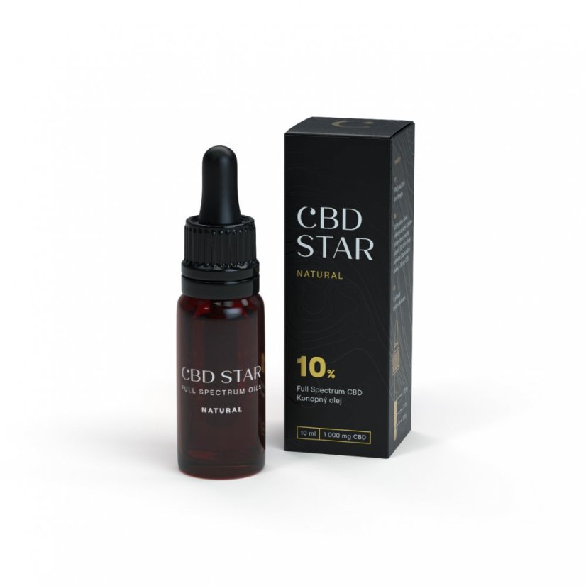 CBD Star Konopný CBD olej NATURAL 10%, 10 ml, 1000 mg