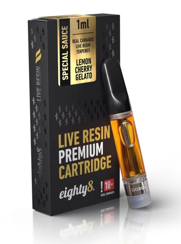 Eighty8 CBD-patruuna Lemon Cherry Gelato elävät hartsiterpeenit, 1 ml