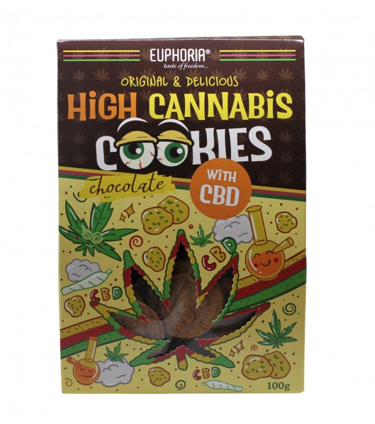 Euphoria High Cannabis Chocholate cookies CBD:llä, 100 g