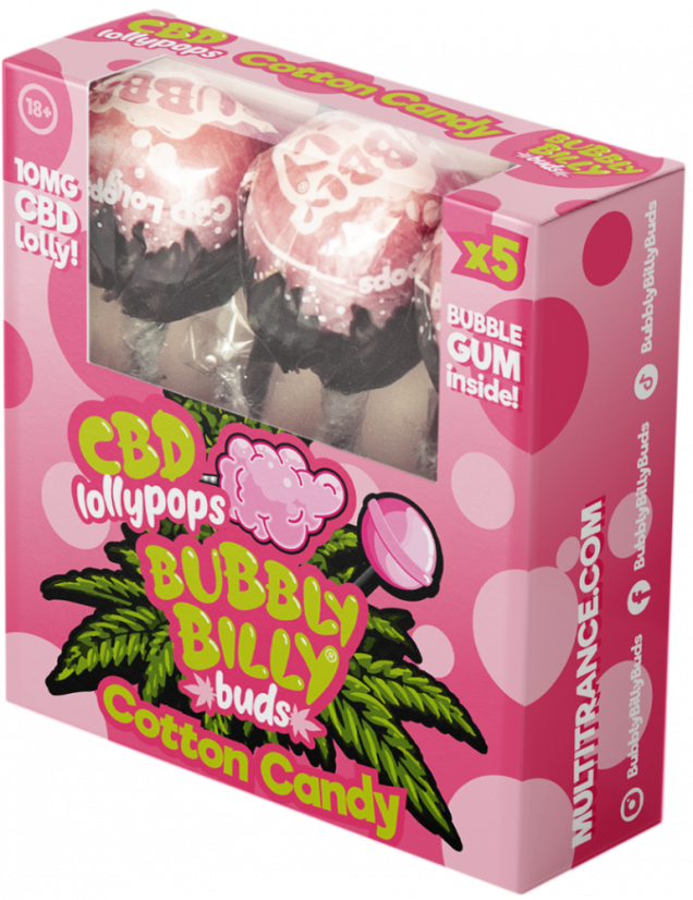 Bubbly Billy Buds 10 mg CBD puuvillatikkuja, joiden sisällä on kuplipuuta – Lahjarasia (5 memmekkää), 90 g