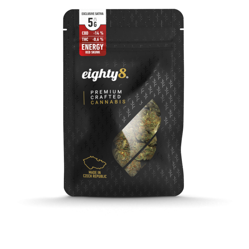 Eighty8 CBD Hampun kukka Punainen Haisunäätä -1-5 grammaa
