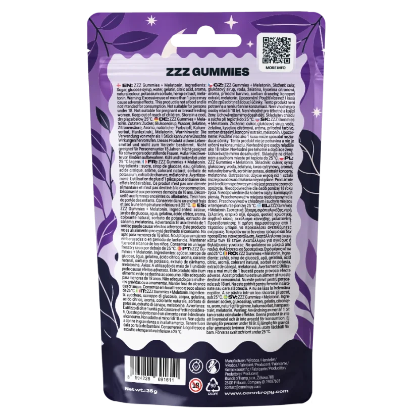 Canntropy CBN + CBD + Melatonin Sleep Gummies 10 pcs x 5mg, 20g