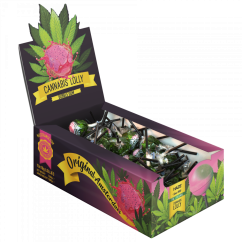 Caramelos de chicle con sabor a cannabis: caja de presentación (70 caramelos), 1260 g