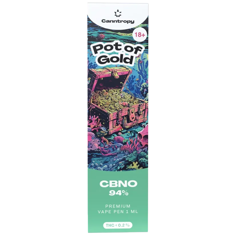 Canntropy CBNO Kertakäyttöinen Vape Pen Pot of Gold, CBNO 94% laatua, 1 ml